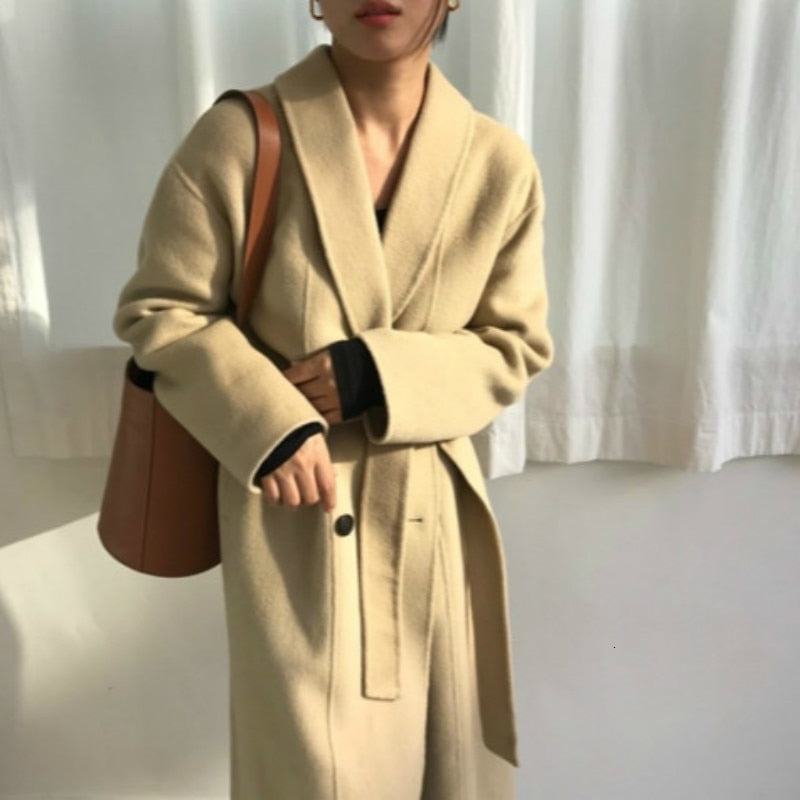 Yellow Long Cashmere Coat