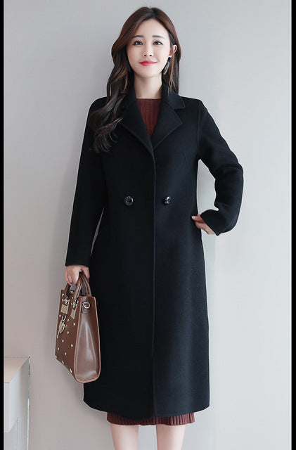 Red Cashmere Plaid Wool Coat