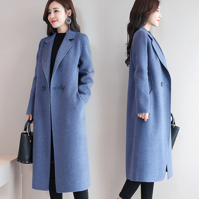 Red Cashmere Plaid Wool Coat