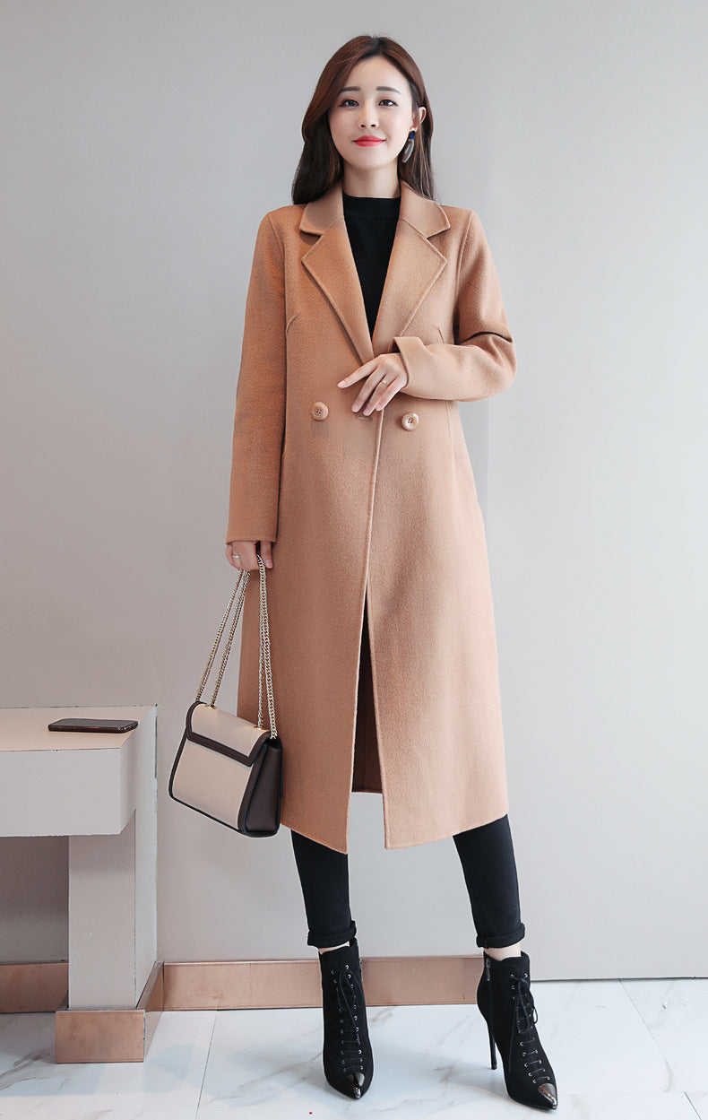 Red Cashmere Plaid Wool Coat