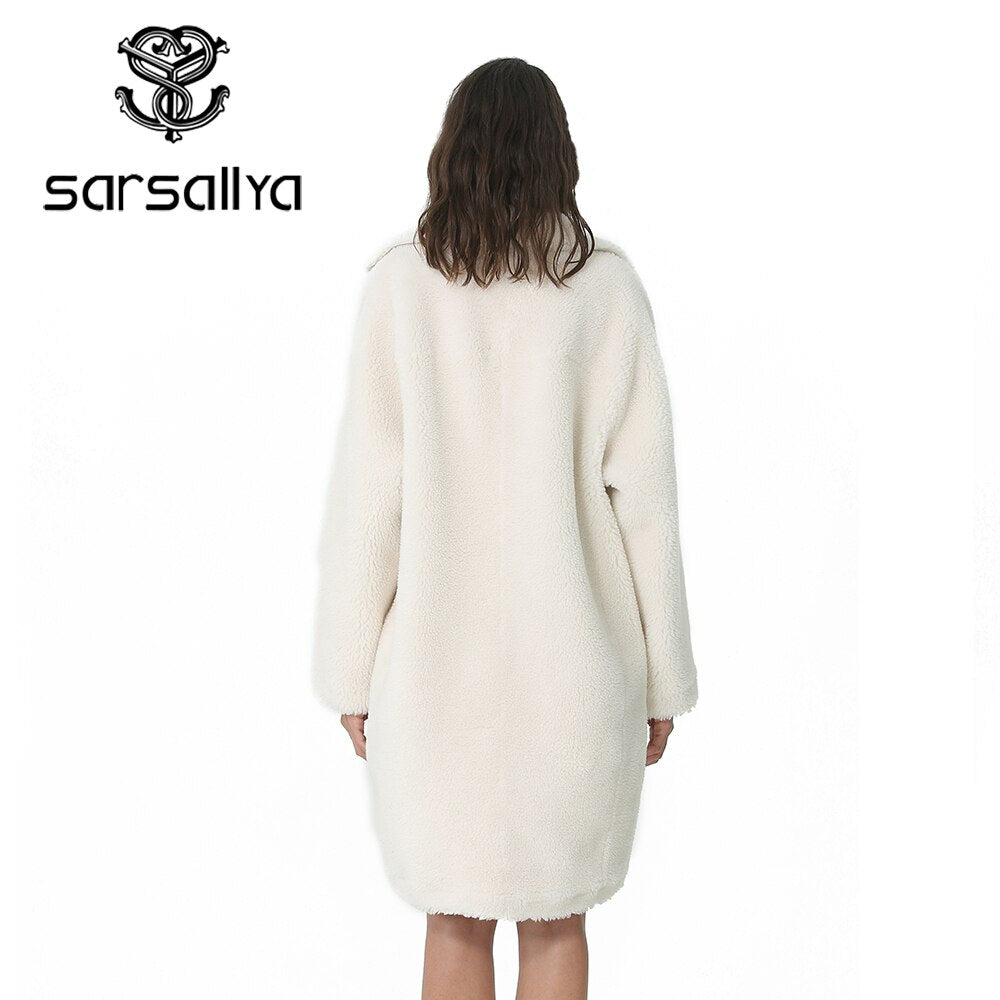Wool Cashmere Long Blends Woolen Elegant Coat
