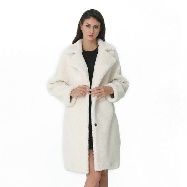 Wool Cashmere Long Blends Woolen Elegant Coat
