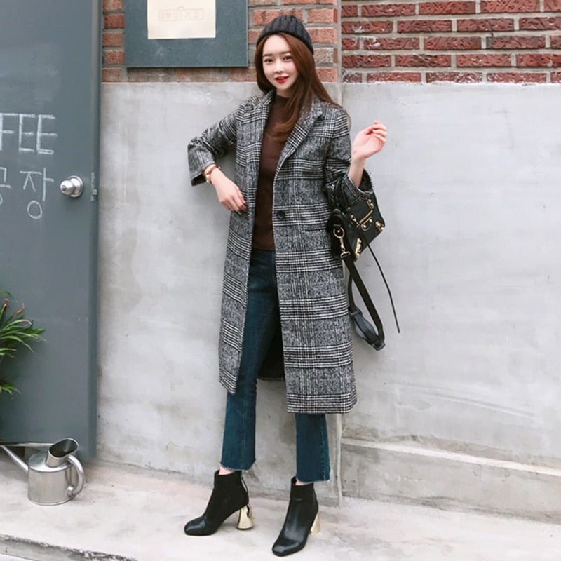 Wool Plaid Coat