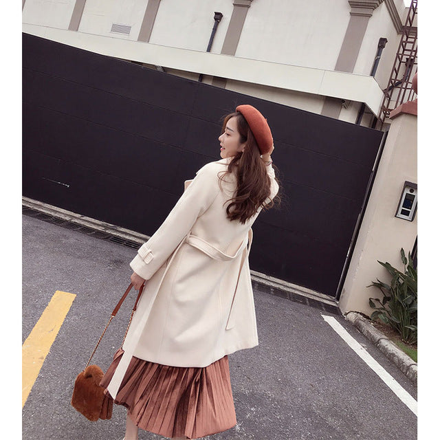 woolen Mid-Long temperament woolen coat