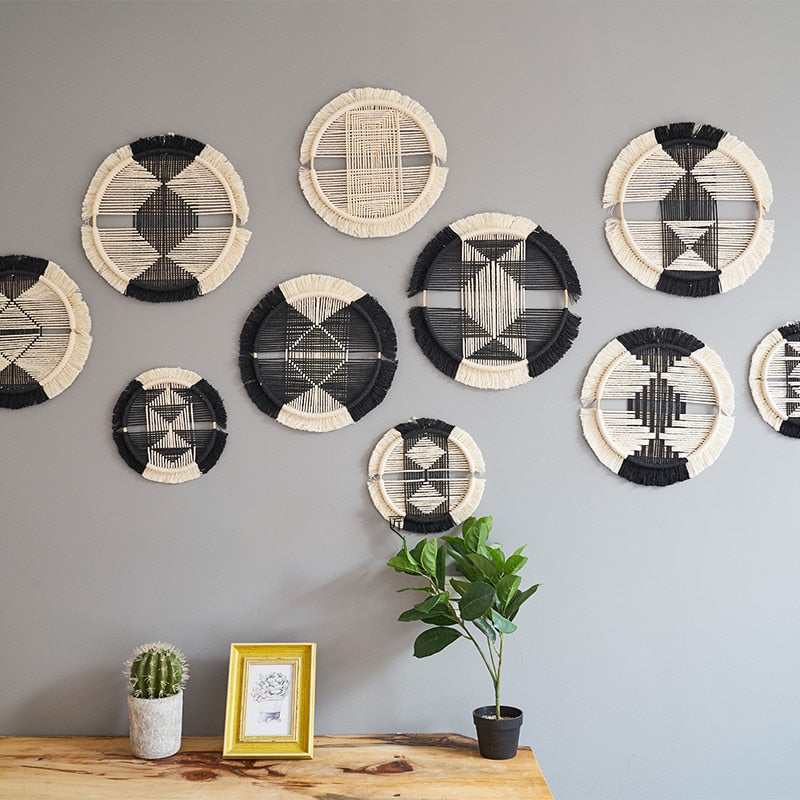 Circular in Black Macrame Discs