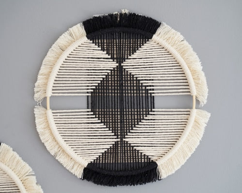 Circular in Black Macrame Discs