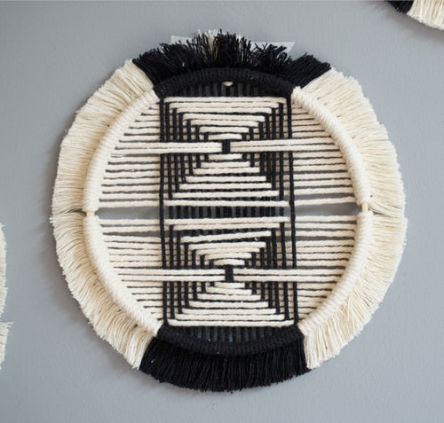 Circular in Black Macrame Discs