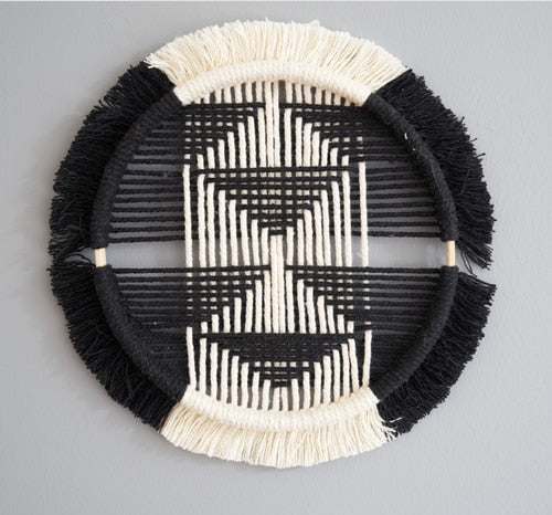 Circular in Black Macrame Discs