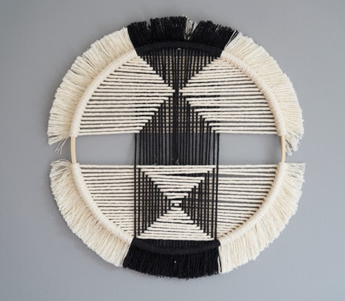 Circular in Black Macrame Discs