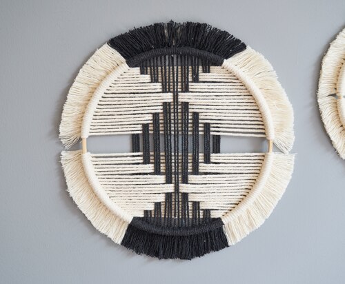 Circular in Black Macrame Discs