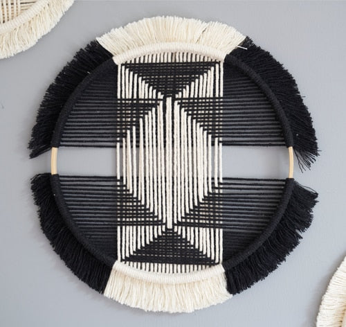 Circular in Black Macrame Discs