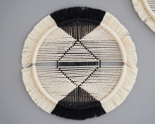 Circular in Black Macrame Discs