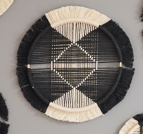 Circular in Black Macrame Discs