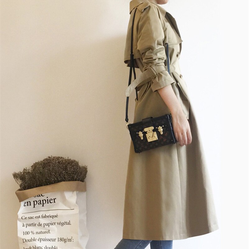 Real Sashes Cloak Dust Slim Waist Trench Coat