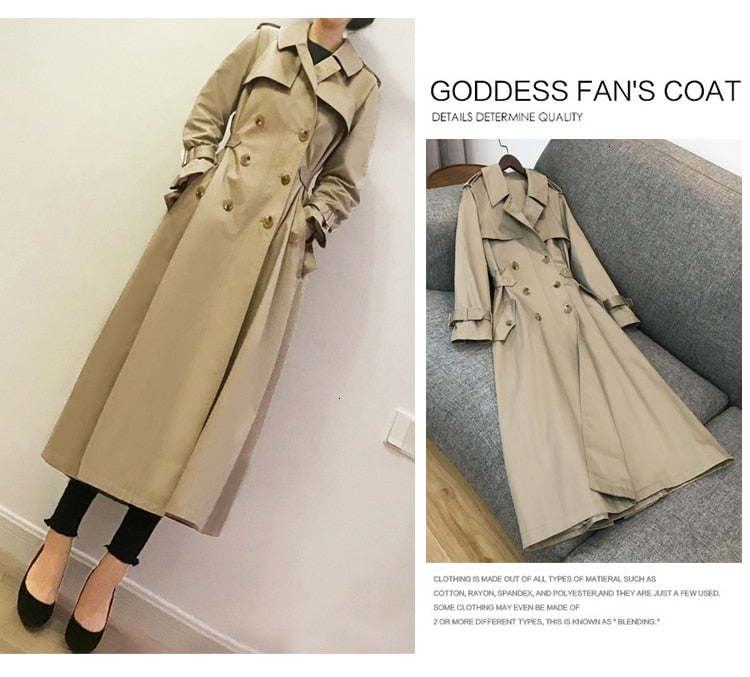 Real Sashes Cloak Dust Slim Waist Trench Coat