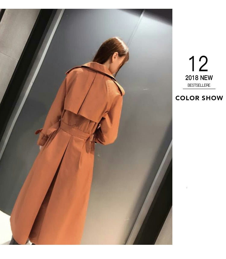 Real Sashes Cloak Dust Slim Waist Trench Coat