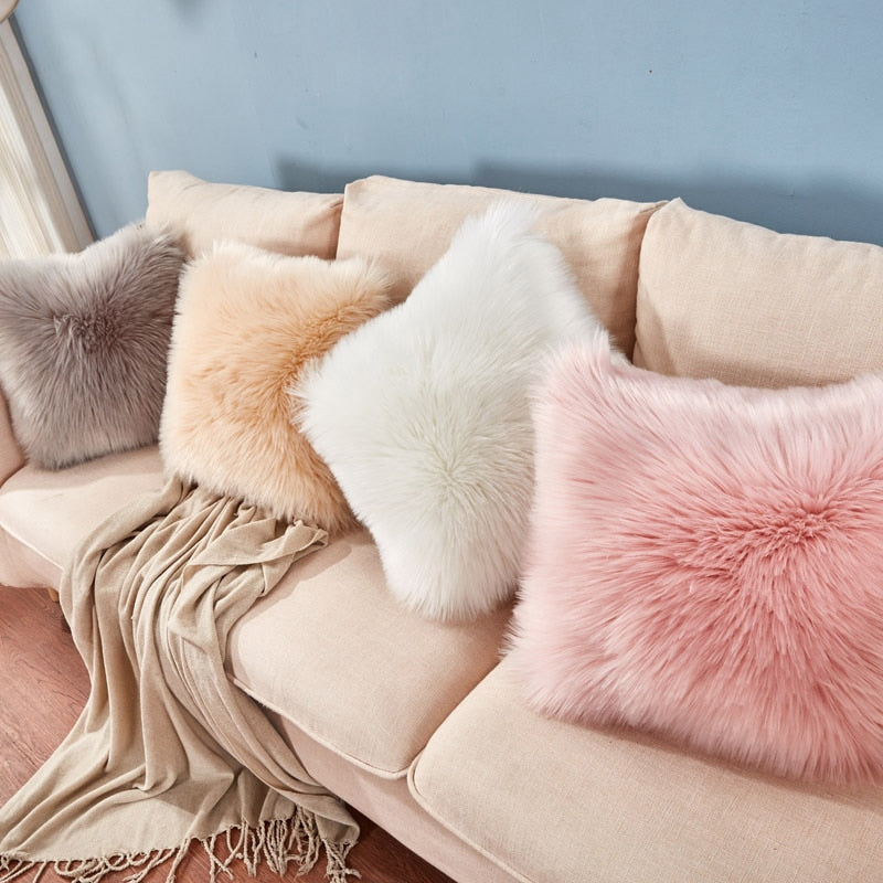Polly Luxury Faux Fur Pillow Cover