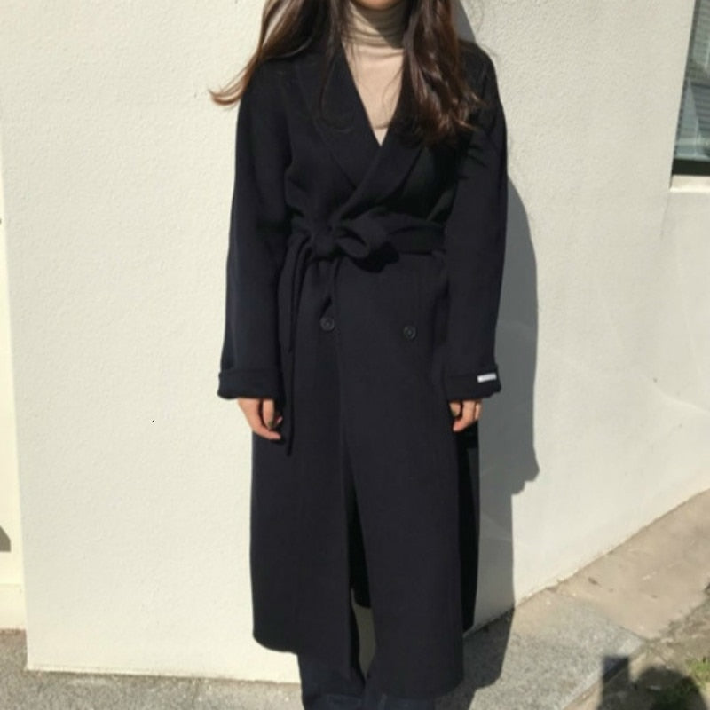 Yellow Long Cashmere Coat