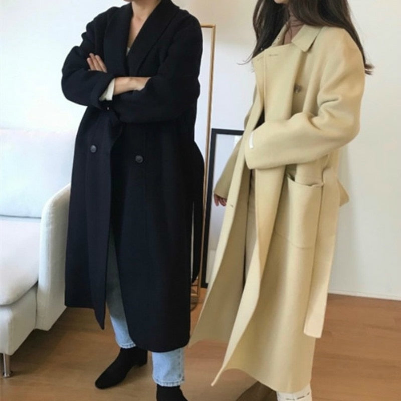 Yellow Long Cashmere Coat
