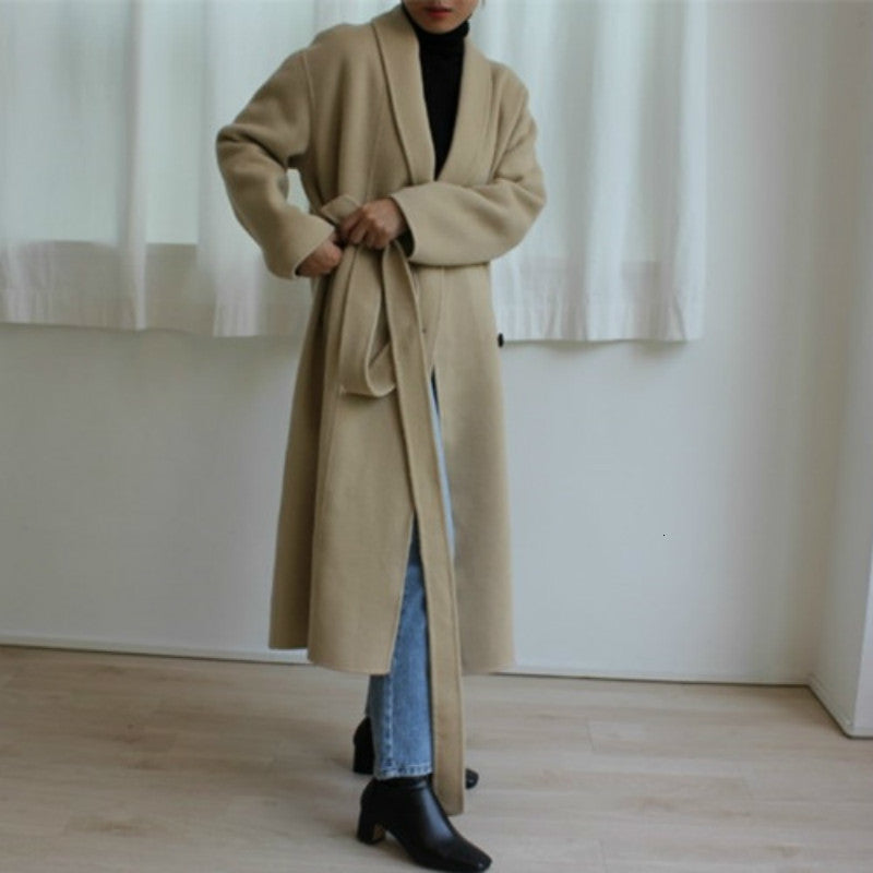 Yellow Long Cashmere Coat
