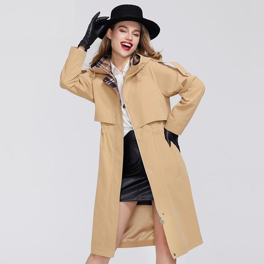 Trench Cloak Windproof with Resistant Collar with Hood Windbreaker Coat