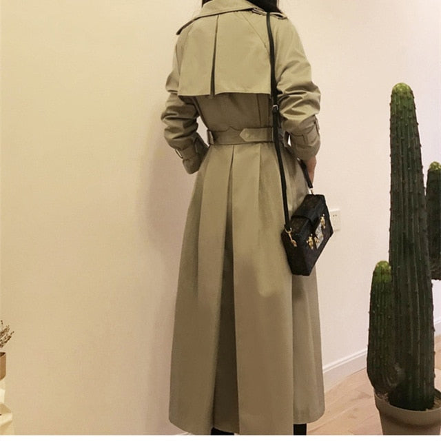 Real Sashes Cloak Dust Slim Waist Trench Coat