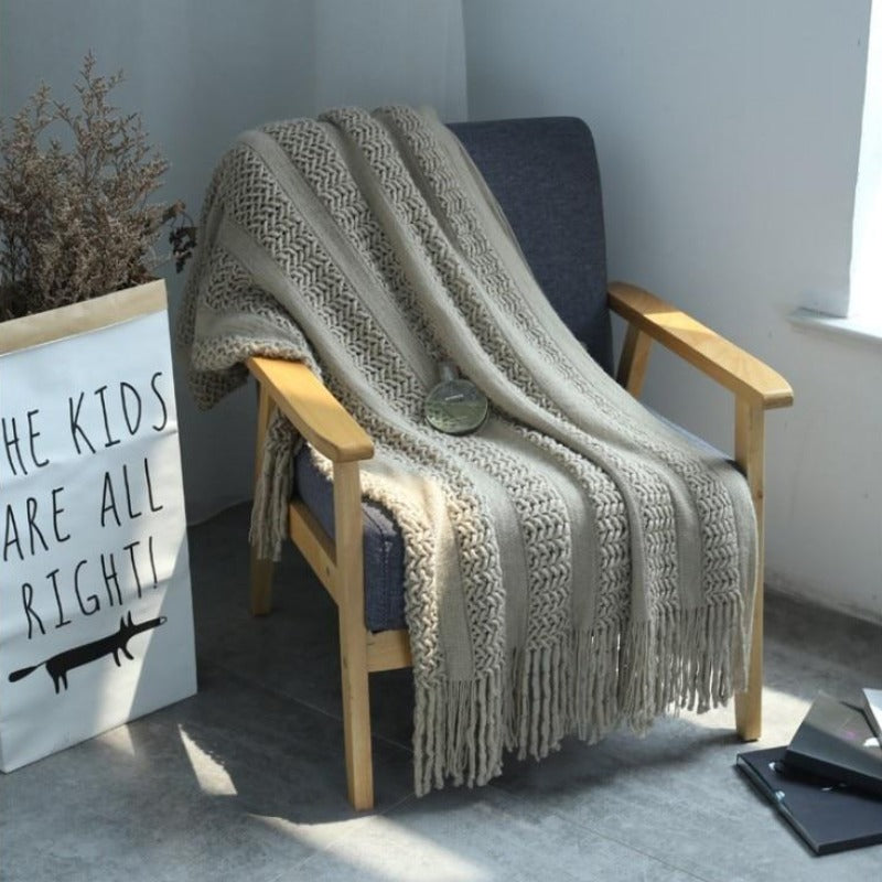 The Prairie Striped Throw Blanket