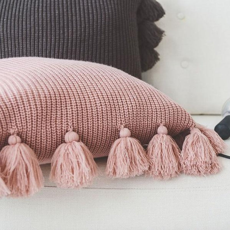The Deluxe Tassel Knitted Pillow Cover