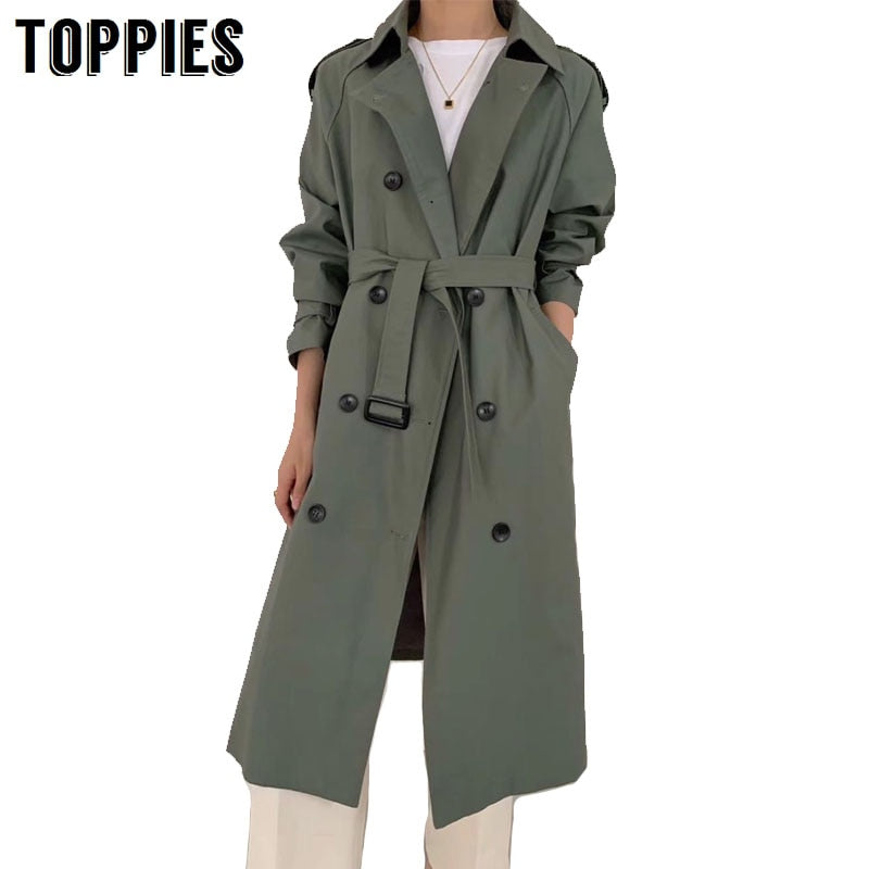 Trench Double Breasted Windbreaker Long Coat