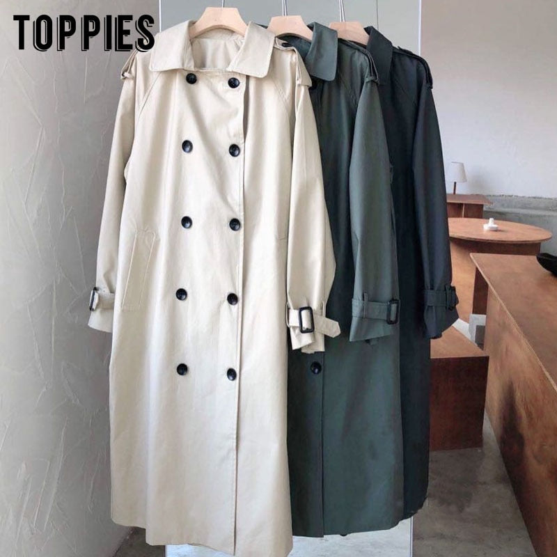 Trench Double Breasted Windbreaker Long Coat