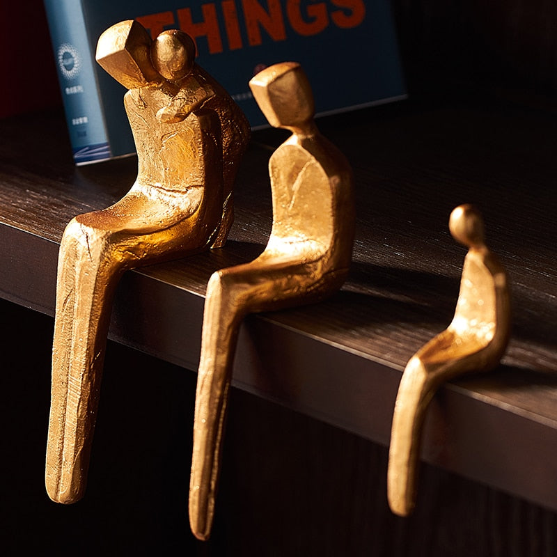 Golden Family Statue Set