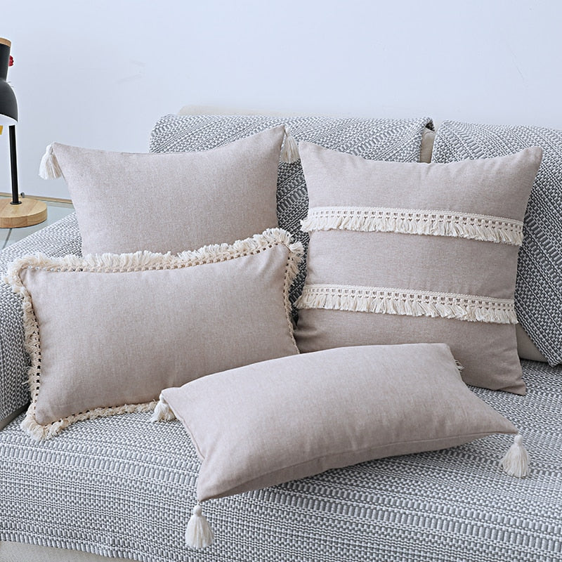 The Boho Fringe + Tassel Pillow Cover Collection
