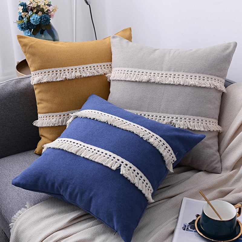 The Boho Fringe + Tassel Pillow Cover Collection