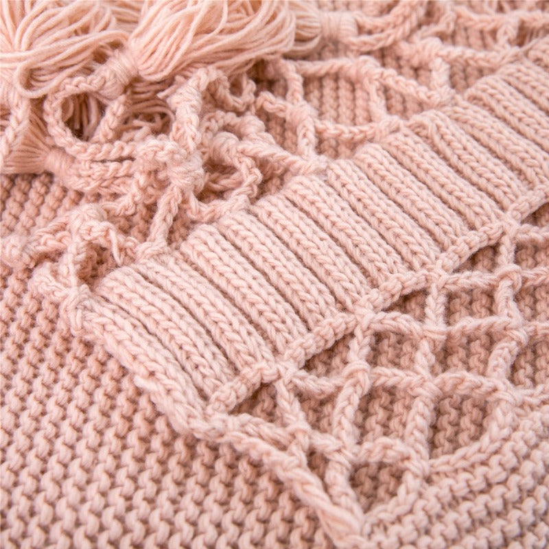 The Luxe Macrame Fringe Throw Blanket