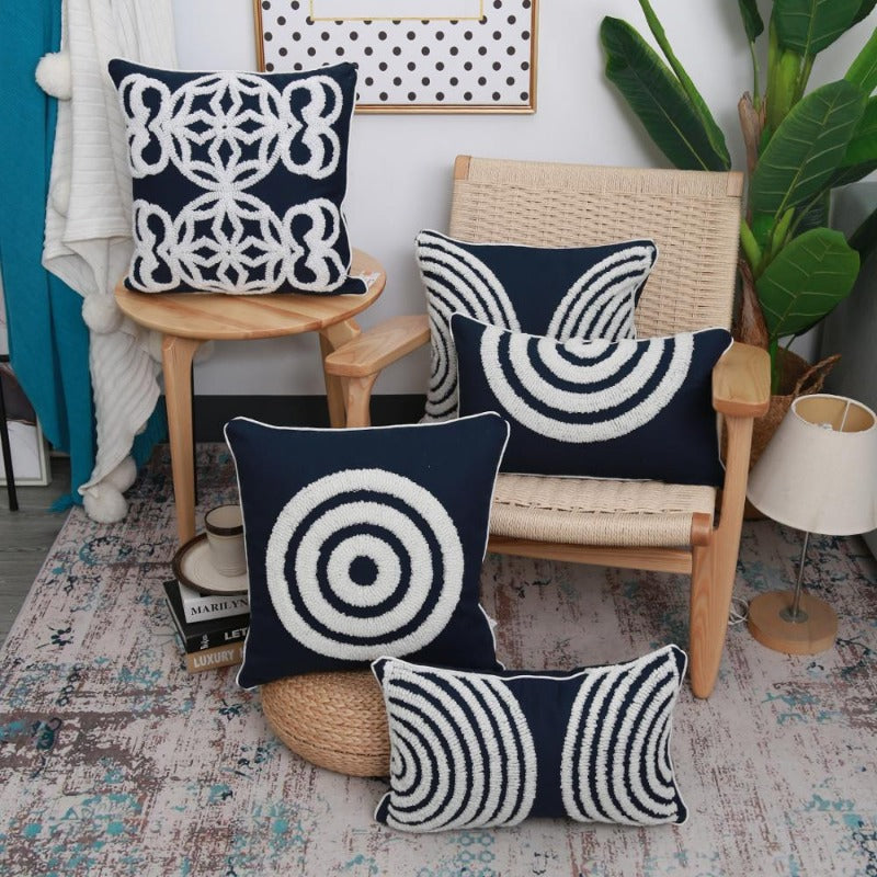 The Concentric Circle Embroidered Pillow Cover Collection
