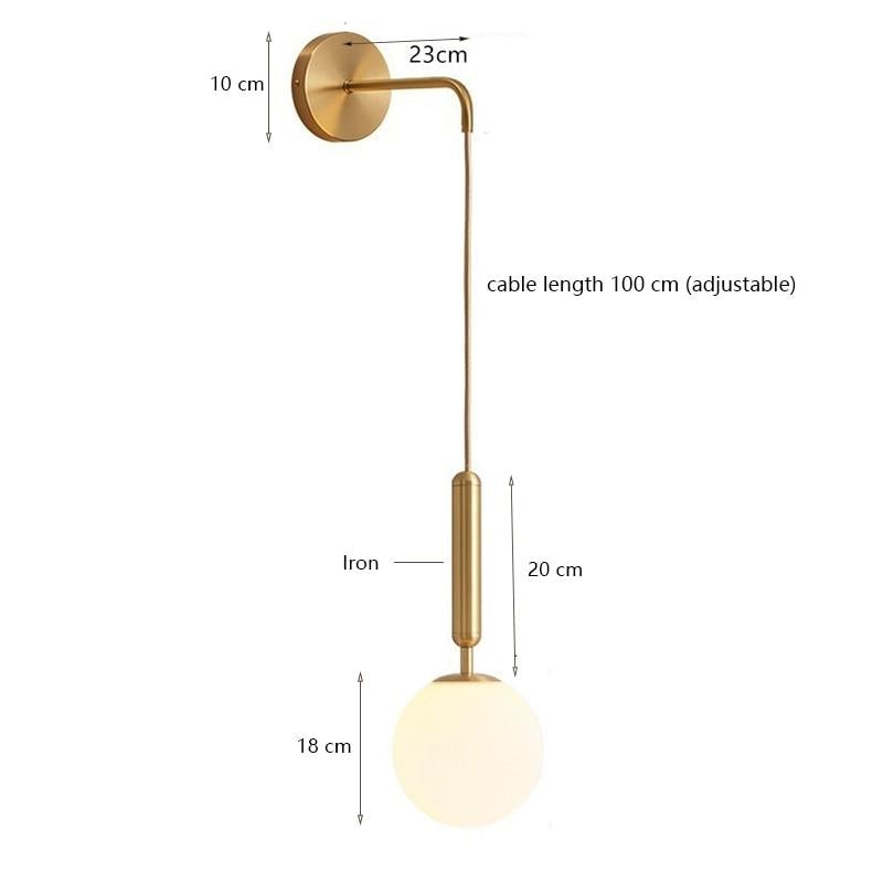 Scandinavian - Modern Glass Ball Wall Lamp