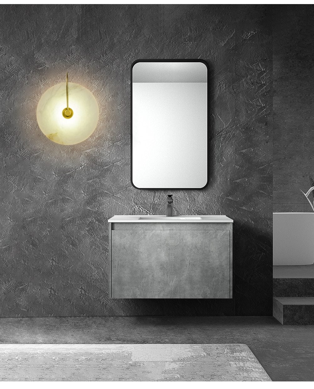 Lua - Marble Circular Wall Light