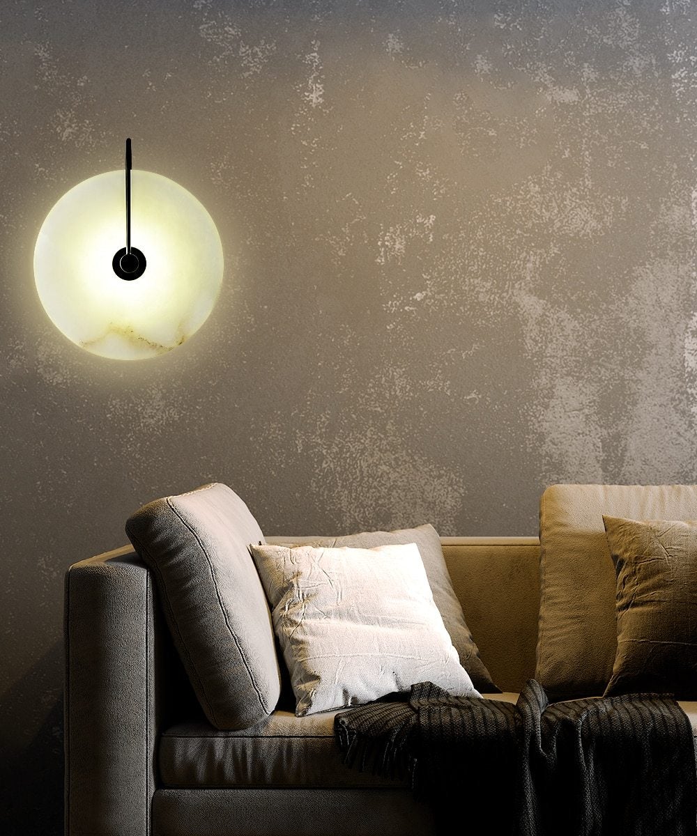 Lua - Marble Circular Wall Light