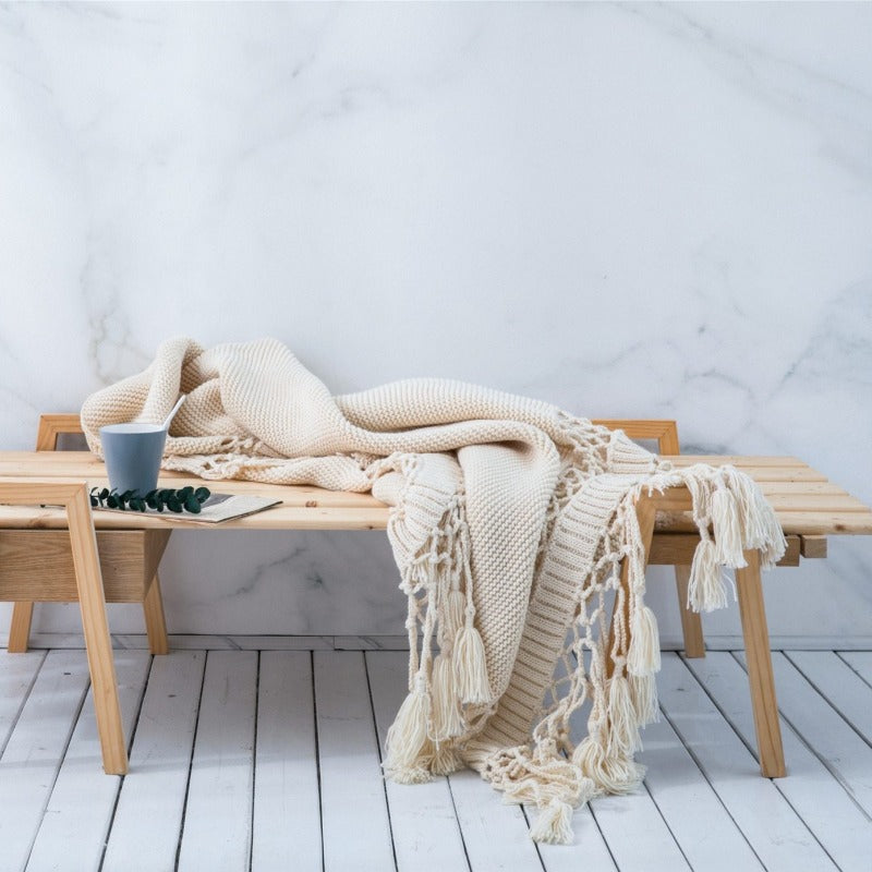 The Luxe Macrame Fringe Throw Blanket