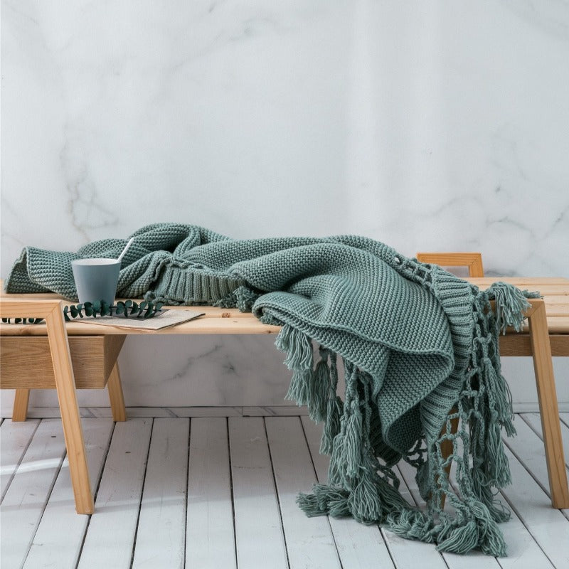 The Luxe Macrame Fringe Throw Blanket