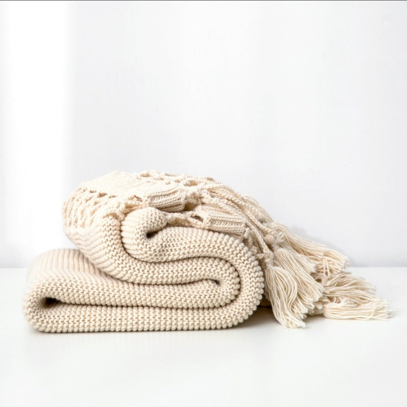 The Luxe Macrame Fringe Throw Blanket