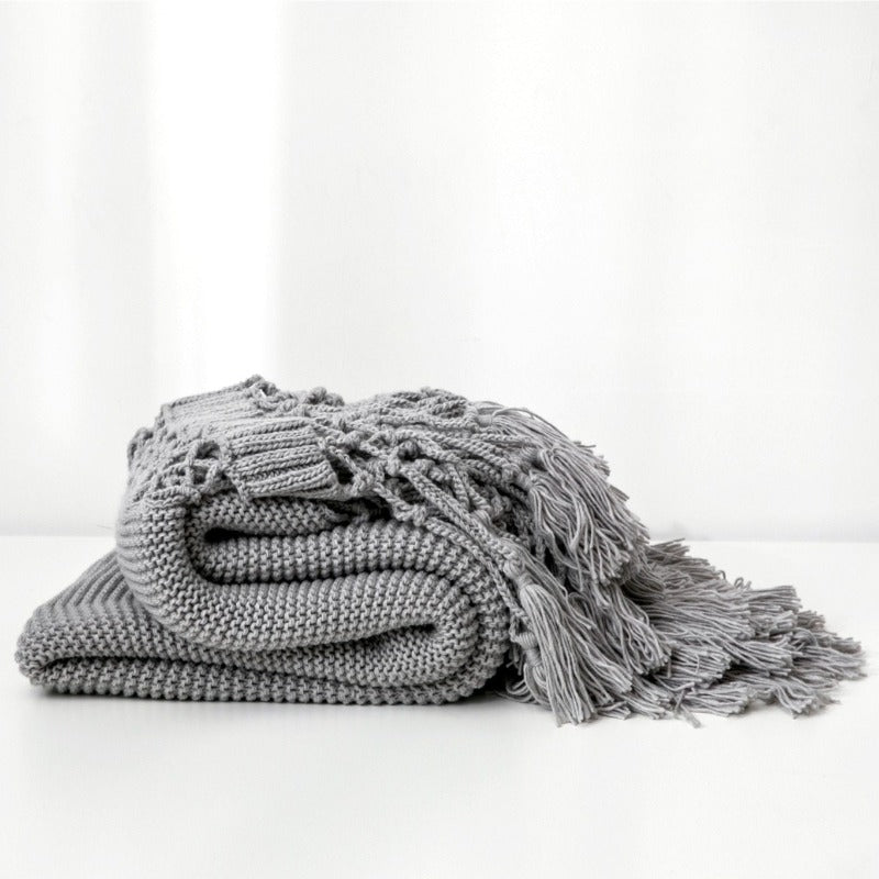 The Luxe Macrame Fringe Throw Blanket