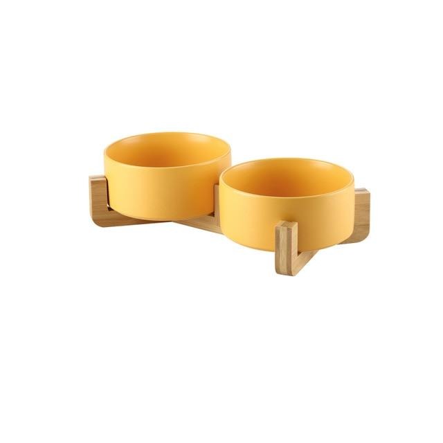 The Matte Midcentury Pet Food Bowl Set with Stand