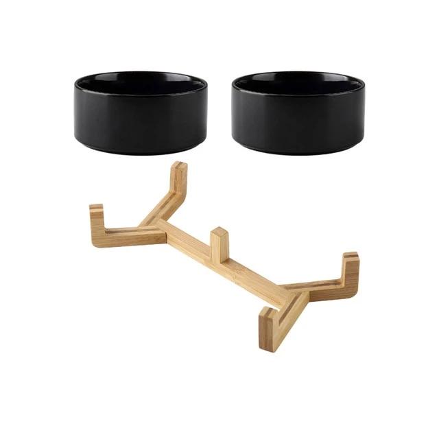 The Mystic Mountain Ceramic Pet Food Bowl with Stand