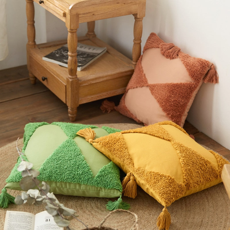 The Harlequin Summer Tufted Pillow Cover