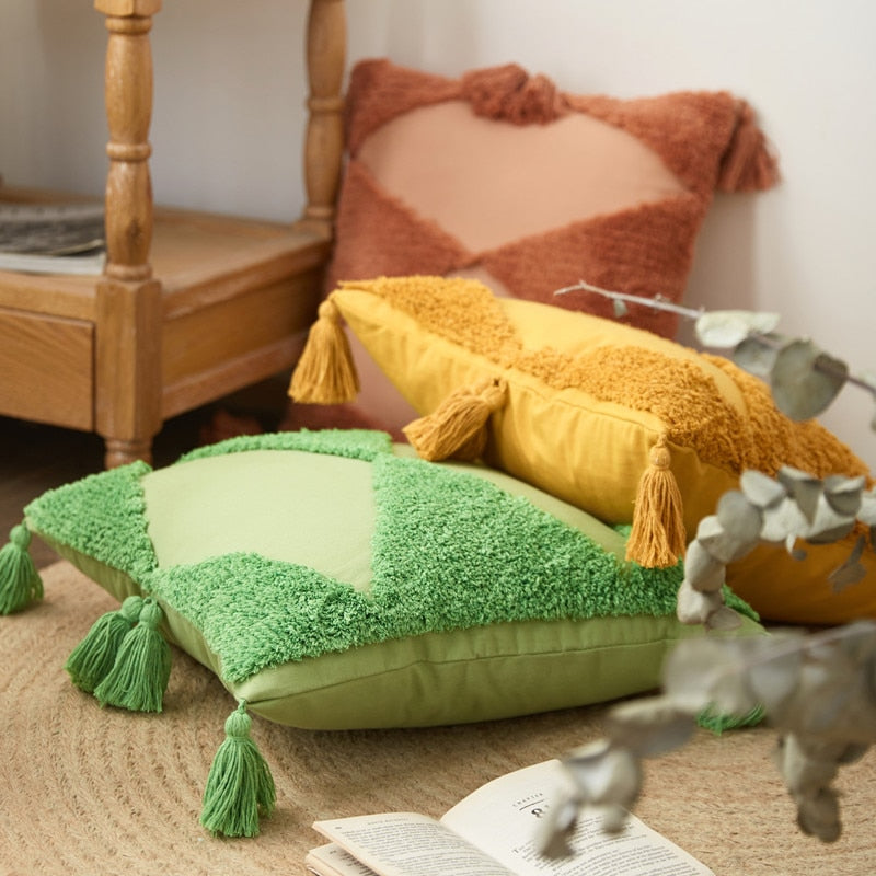 The Harlequin Summer Tufted Pillow Cover