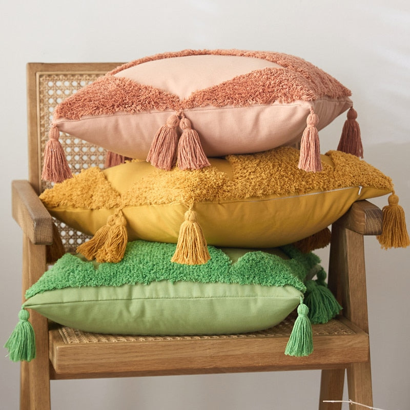 The Harlequin Summer Tufted Pillow Cover