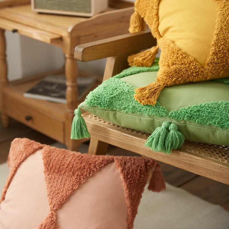 The Harlequin Summer Tufted Pillow Cover