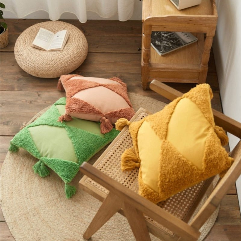 The Harlequin Summer Tufted Pillow Cover