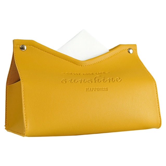 Logan faux leather Tissue Box